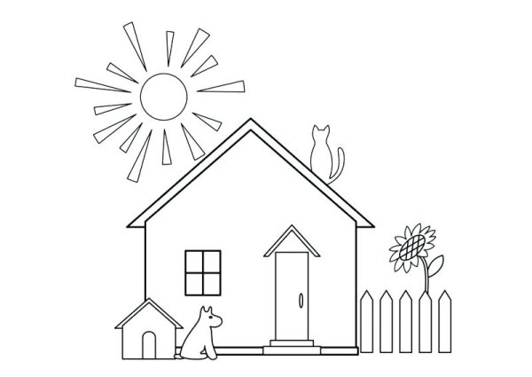 Домик карандашом для детей