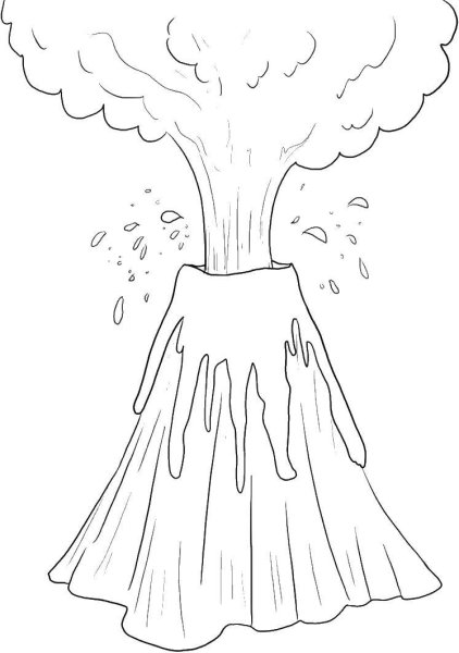 Вулкан раскраска