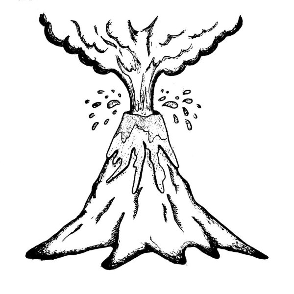 Вулкан раскраска