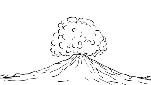 Вулкан раскраска