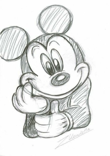 Рисунки для срисовки лёгкие микимаус