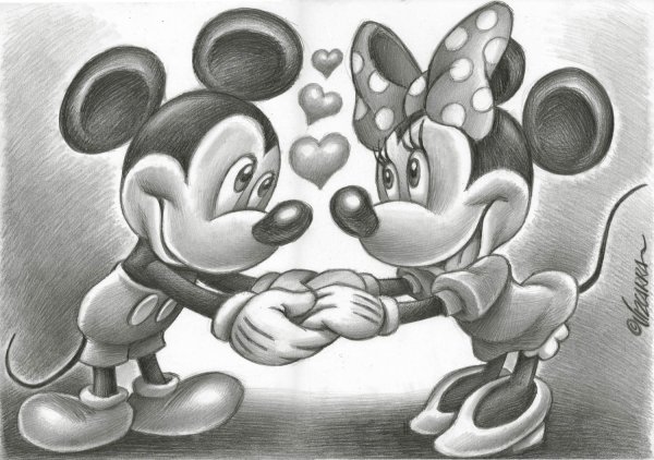 Рисунок микимауса карандашом