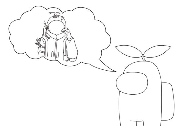 Раскраски амонг АС новогодние