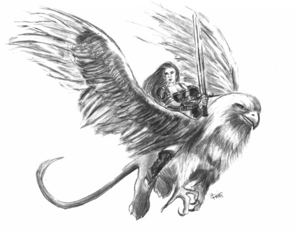 Грифон с факелом