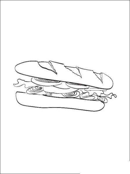 Бургер раскраска для детей