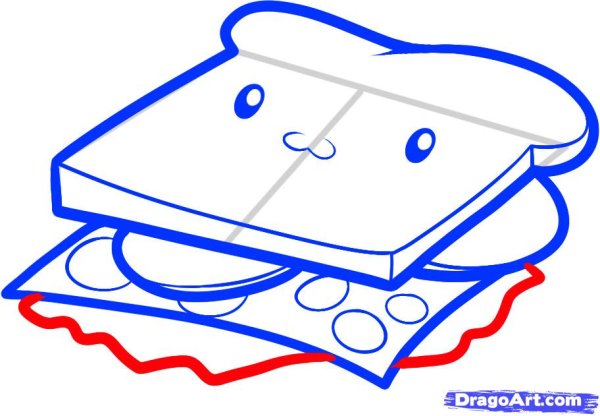 Раскраска бутерброд