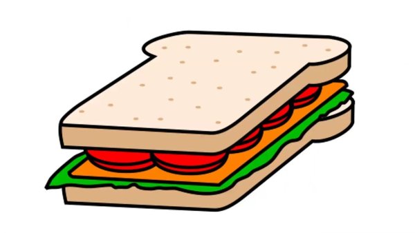 Бутерброд картинка раскраска