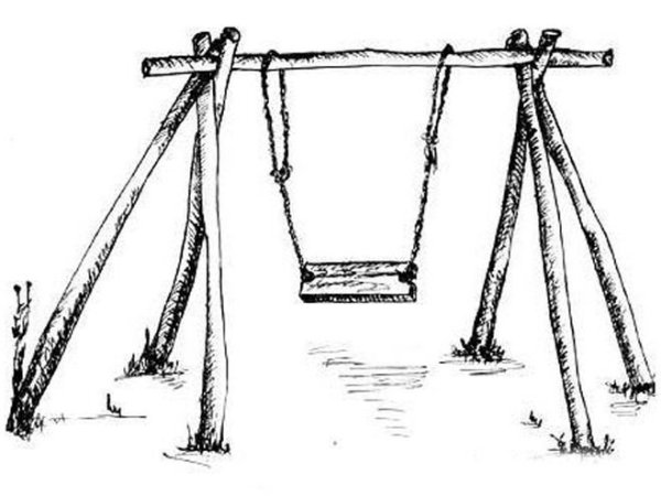 Качели раскраска для детей