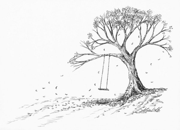 Качели раскраска для малышей