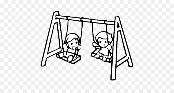 Девочка на качеле раскраска