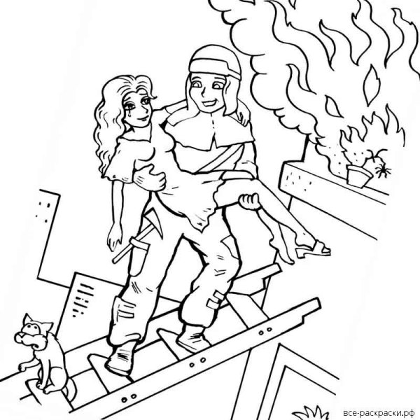 Раскраска пожар