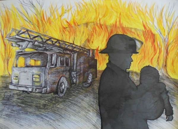 Огонь раскраска для детей безопасность