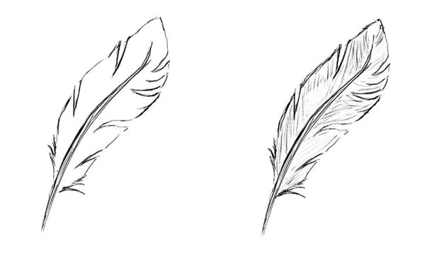 Перо раскраска для детей