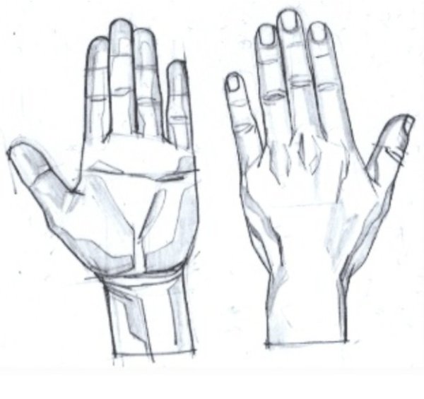 Кисть человека карандашом