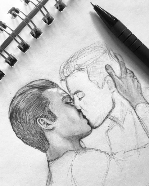 Бурак Озчивит портрет карандашом