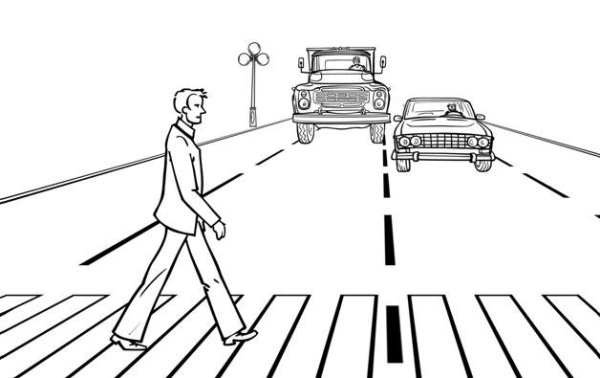 Раскраска пешеход