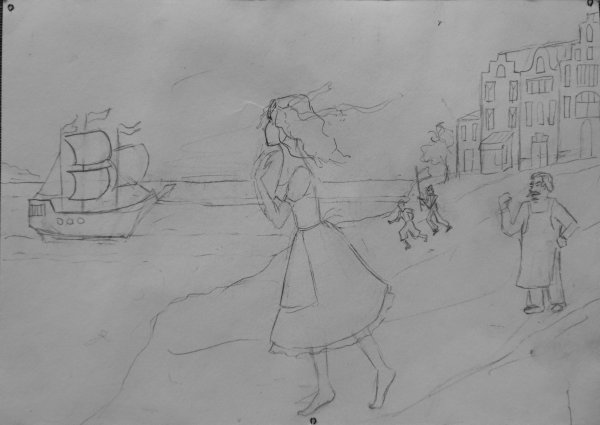 Эскиз многофигурной композиции