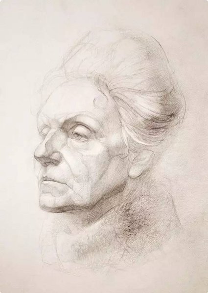 Академический рисунок головы натурщика