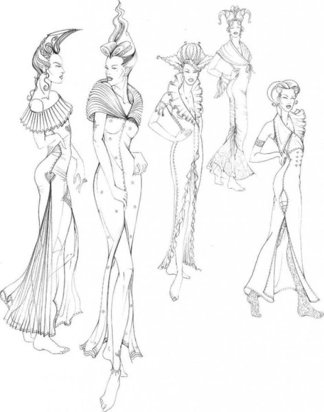 Эскиз театрального костюма легкий