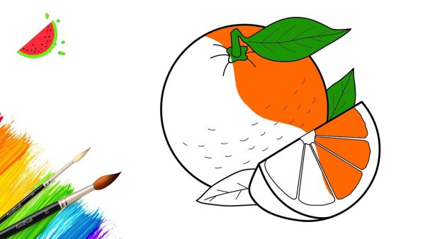 Рисование апельсин с детьми