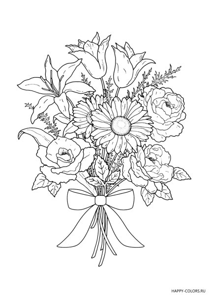 Цветочная композиция карандашом