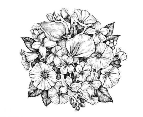 Рисование букет цветов