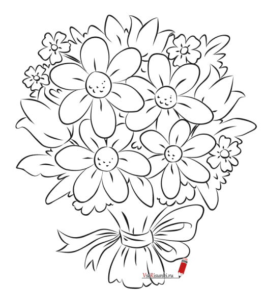 Натюрморт ваза с цветами карандашом