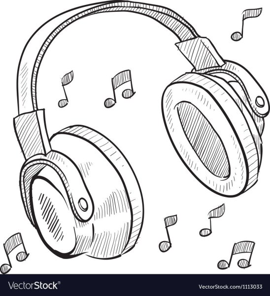 Наушники рисунок для срисовки