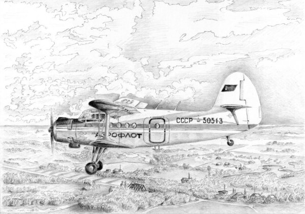 Самолет АН-2 рисунок