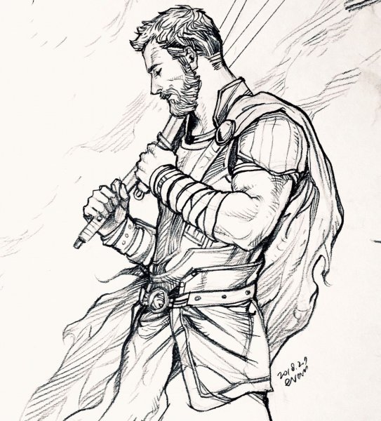 Скетч Марвел тор