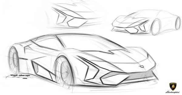 Ламборгини сзади скетч