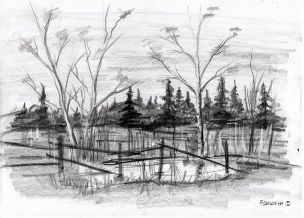 Болото карандашом