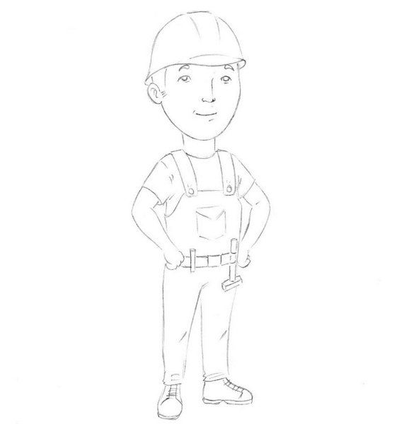 Раскраска инженер Строитель