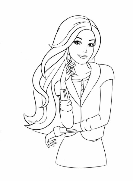 Раскраска Барби в платье