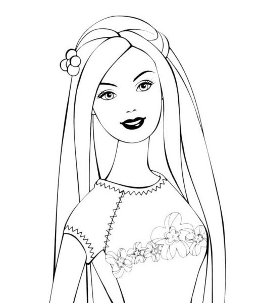 Раскраска девушка в полный рост