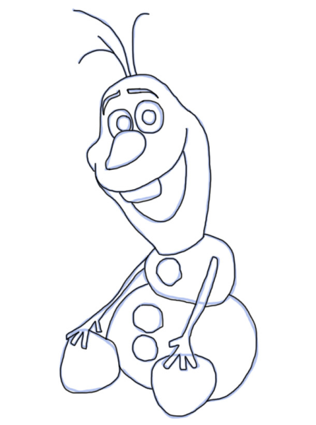 Олаф карандашом для срисовки