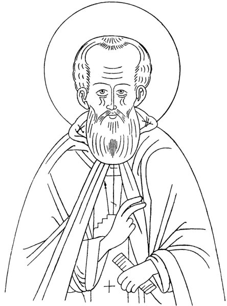 Преподобный Сергий Радонежский прорись
