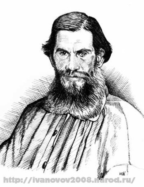 Лев Николаевич толстой черно белый портрет