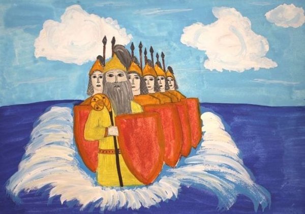 Сказка о царе Салтане рисунок 33 богатыря