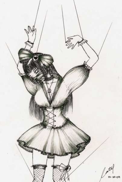 Марионетка раскраска