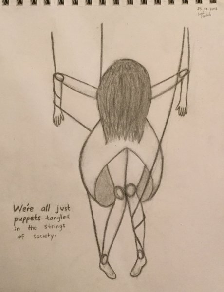 Марионетка рисунок карандашом