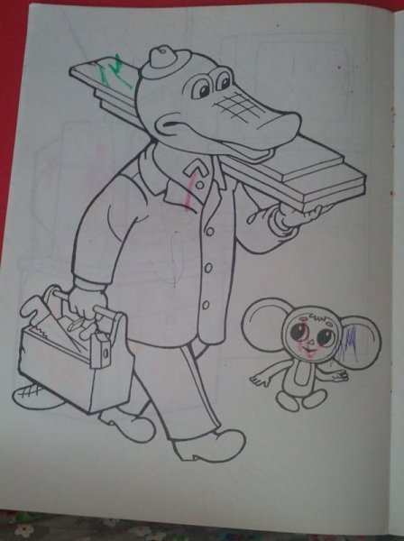 Рисовать крокодила Гену и Чебурашку