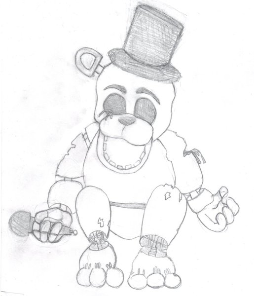Раскраска FNAF Голден Фредди