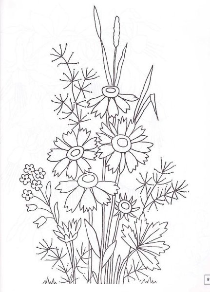 Трафареты полевых цветов