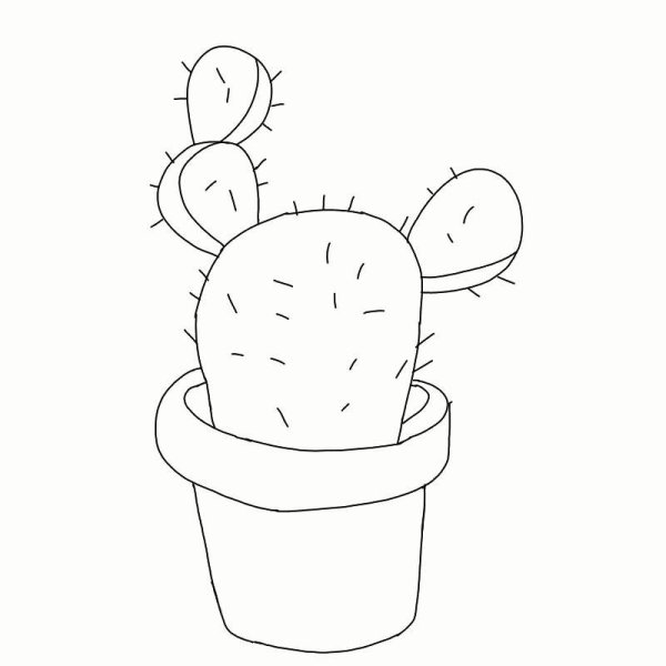 Рисуем Кактус в горшке