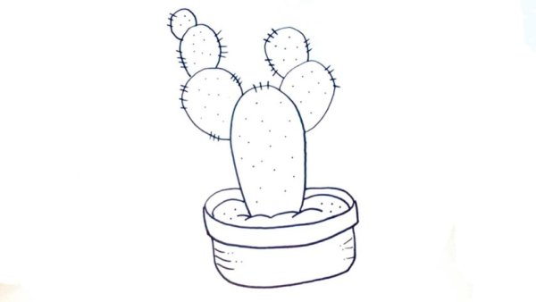 Кактус в горшке средняя группа раскрасками