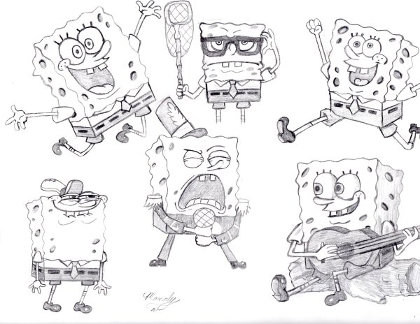 Гэри Спанч Боб раскраска