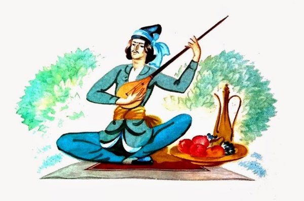 Иллюстрация к сказке Лермонтова Ашик Кериб