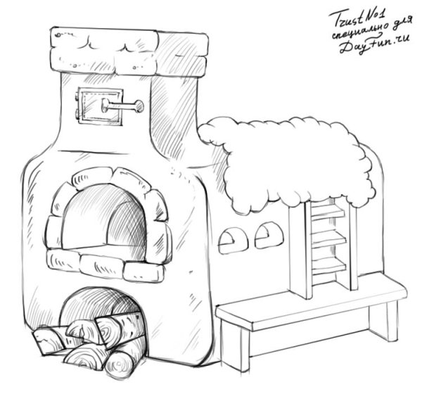 Печка рисунок