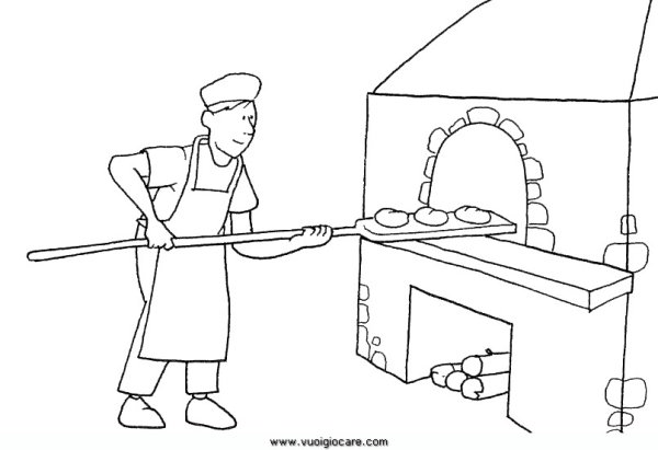 Нарисовать хлеб в печи